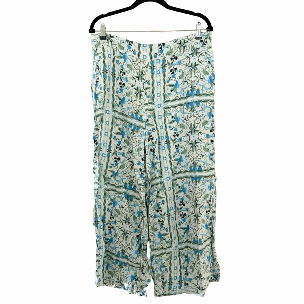 JOIE Cropped Boho Patterned Linen Pants Sz XL - Picture 2 of 6